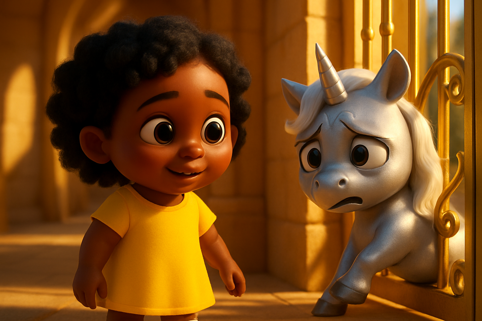 Evelyn and the Unicorn in the Castle